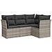 Set Divano da Giardino 4pz con Cuscini Grigio Chiaro Polyrattan - Foto miniatura 1