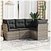 Set Divano da Giardino 4pz con Cuscini Grigio Chiaro Polyrattan - Foto miniatura 2