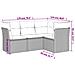 Set Divano da Giardino 4pz con Cuscini Grigio Chiaro Polyrattan - Foto miniatura 3