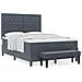 Letto Box Spring con Materasso & Panca Grigio Scuro 160x200 cm Velluto - Foto miniatura 4