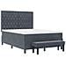 Letto Box Spring con Materasso & Panca Grigio Scuro 160x200 cm Velluto - Foto miniatura 8
