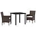 Set da Pranzo per Giardino 3 pcs Marrone Poly Rattan - Foto miniatura 1