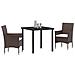 Set da Pranzo per Giardino 3 pcs Marrone Poly Rattan - Foto miniatura 3