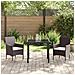 Set da Pranzo per Giardino 3 pcs Marrone Poly Rattan - Foto miniatura 4