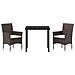 Set da Pranzo per Giardino 3 pcs Marrone Poly Rattan - Foto miniatura 7