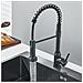 Rubinetto per lavello da cucina, Blackswan, tipo M364, modello nero, con doccia mobile e 2 modalità, misura 41 cm - Foto miniatura 4