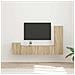Set mobile TV 4 pcs Rovere Sonoma Legno multistrato - Foto miniatura 2
