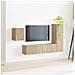 Set mobile TV 4 pcs Rovere Sonoma Legno multistrato - Foto miniatura 4
