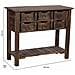 Tavolino Da Ingresso In Legno Con 6 Cassetti 105x45,5x82h Cm - Foto miniatura 3