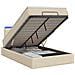 Letto Ottomano con Materasso e LED Crema 120 x 190 cm Tessuto - Foto miniatura 1