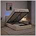 Letto Ottomano con Materasso e LED Crema 120 x 190 cm Tessuto - Foto miniatura 4