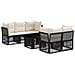 Set Divano da Giardino 6 pz Nero polyrattan - Foto miniatura 1