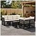 Set Divano da Giardino 6 pz Nero polyrattan - Foto miniatura 10