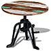 Tavolino In Legno Massello Anticato E Ghisa 60x (42-63) Cm - Foto miniatura 1