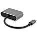 Adattatore USB-C a VGA + HDMI 2 in 1 - 4K 30Hz - Grigio Siderale - Convertitore USB tipo C con cavo integrato da 15cm - Foto miniatura 3