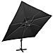 Ombrellone a Sbalzo con Doppia Copertura 400x300 cm Nero - Foto miniatura 2