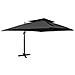 Ombrellone a Sbalzo con Doppia Copertura 400x300 cm Nero - Foto miniatura 1
