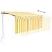 Tenda Retrattile Automatica Parasole 3,5x2,5 M Gialla E Bianca - Foto miniatura 8