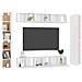 Set Mobili Porta TV 10 pz Bianco in Legno Multistrato - Foto miniatura 3