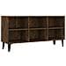 Mobile TV con Gambe in Metallo Rovere Fumo 103,5x30x50 cm - Foto miniatura 2