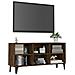 Mobile TV con Gambe in Metallo Rovere Fumo 103,5x30x50 cm - Foto miniatura 3