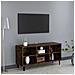 Mobile TV con Gambe in Metallo Rovere Fumo 103,5x30x50 cm - Foto miniatura 1