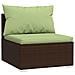 Set Divani Da Giardino 9 Pz Con Cuscini In Polyrattan Marrone - Foto miniatura 4
