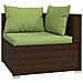 Set Divani Da Giardino 9 Pz Con Cuscini In Polyrattan Marrone - Foto miniatura 5