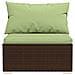 Set Divani Da Giardino 9 Pz Con Cuscini In Polyrattan Marrone - Foto miniatura 7