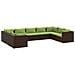 Set Divani Da Giardino 9 Pz Con Cuscini In Polyrattan Marrone - Foto miniatura 1