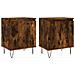 Comodini Rovere Fumo 2 Pz 40x30x50 Cm In Legno Multistrato - Foto miniatura 1
