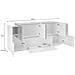 Credenza Gennaro, Madia Da Cucina A 7 Ante, Buffet Da Soggiorno, Madia Da Cucina, 100% Made In Italy, Cm 200x45h86, Bianco Lucido E Acero - Foto miniatura 3