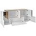 Credenza Gennaro, Madia Da Cucina A 7 Ante, Buffet Da Soggiorno, Madia Da Cucina, 100% Made In Italy, Cm 200x45h86, Bianco Lucido E Acero - Foto miniatura 4