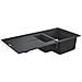 Lavello Soprapiano Rettangolare 31642AP0 con 2 Vasche Gocciolatoio Colore Nero - Foto miniatura 1