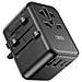 Adattatore da viaggio universale - Connessioni per più di 150 paesi - Uscita fino a 2500 W - Porta USB-C da 65 W - Uscita a cinque porte - Colore nero - Foto miniatura 1