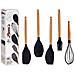 Set 5 Utensili Da Cucina Silicone Manico In Fango - Foto miniatura 1