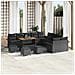 Set di divani da giardino da 14 pezzi con cuscini Nero Polyrattan Acacia, Divano da giardino a 2 posti con spazio di stoccaggio e cuscini Nero Polyrattan, Set da pranzo da giardino da 4 pezzi con cuscini Nero Polyrattan Acacia - Foto miniatura 2