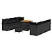 Set Divano da Giardino  11 Pezzi con Cuscini Nero Rattan Poly Acacia, Divano da Giardino  2 Posti con Ripostiglio e Cuscini Nero Rattan Poly, Set da Pranzo da Giardino  3 Pezzi con Cuscini Nero Rattan Poly Acacia - Foto miniatura 1