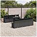 Set Divano da Giardino 9 Pezzi con Cuscini Nero Polyrattan, Divano da Giardino 2 Posti con Cuscini Nero Polyrattan - Foto miniatura 2
