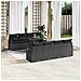 Set Divano da Giardino 9 Pezzi con Cuscini Nero Polyrattan, Divano da Giardino 2 Posti con Cuscini Nero Polyrattan - Foto miniatura 3