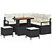 Set Divano da Giardino di 8 Pezzi con Cuscini in Rattan Polimerico Nero Acacia, Divano da Giardino per 2 Persone con Cuscini in Rattan Polimerico Nero, Set da Pranzo da Giardino di 3 Pezzi con Cuscini in Rattan Polimerico Nero Acacia - Foto miniatura 1