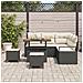 Set Divano da Giardino di 8 Pezzi con Cuscini in Rattan Polimerico Nero Acacia, Divano da Giardino per 2 Persone con Cuscini in Rattan Polimerico Nero, Set da Pranzo da Giardino di 3 Pezzi con Cuscini in Rattan Polimerico Nero Acacia - Foto miniatura 3