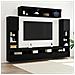 Set di Unità TV da Muro 8 Pezzi con LED Quercia Nera Legno Ingegnerizzato - Foto miniatura 2