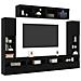 Set di Unità TV da Muro 8 Pezzi con LED Quercia Nera Legno Ingegnerizzato - Foto miniatura 3