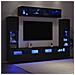 Set di Unità TV da Muro 8 Pezzi con LED Quercia Nera Legno Ingegnerizzato - Foto miniatura 5