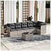 Set Divani da Giardino 7pz con Cuscini Grigio Chiaro Polyrattan - Foto miniatura 2
