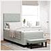 Letto con Box Spring, Materasso e Panca Grigio Chiaro 100x200 cm in Velluto - Foto miniatura 2
