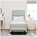 Letto con Box Spring, Materasso e Panca Grigio Chiaro 100x200 cm in Velluto - Foto miniatura 5