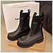 Stivali Da Pioggia Impermeabili Da Donna In Stile Britannico Compatibili Con Abbigliamento Casual, Con Tomaia In Pvc E Design Elastico Per Un Comfort Superiore Black 37 - Foto miniatura 2