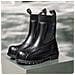 Stivali Da Pioggia Impermeabili Da Donna In Stile Britannico Compatibili Con Abbigliamento Casual, Con Tomaia In Pvc E Design Elastico Per Un Comfort Superiore Black 37 - Foto miniatura 3